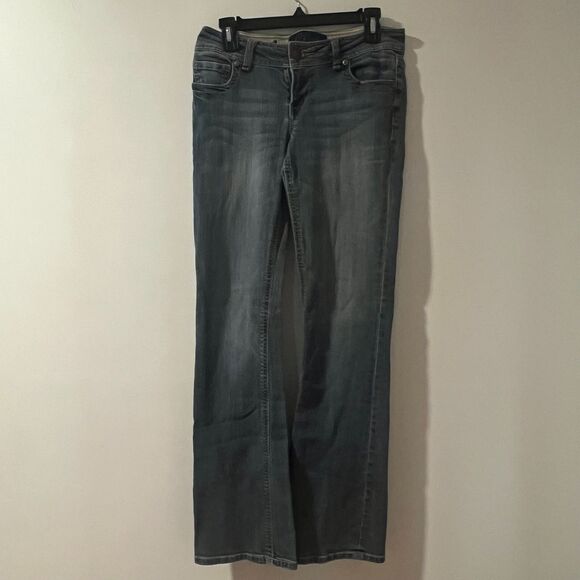 C Pink Celebrity Pink Wide Leg Stretch Jeans Size 7 Dark Wash - Picture 3 of 9